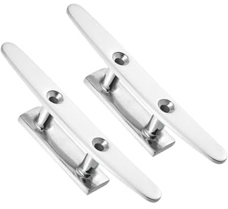 VekAuto 2pcs 6 Stainless Steel Flagpole Cleat Hook Boat Deck Rope Cleats Auto Accessories