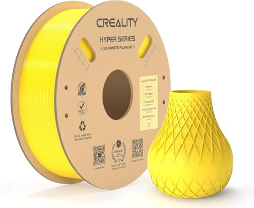 Creality Hyper PETG Filament 1.75mm, High Speed PETG 30-600mm/s 3D Printer Filament PETG, Dimensional Accuracy ± 0.03 mm, Fit Most 3D Printers, 1KG(2.2lbs) Spool Yellow