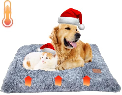 Little Bean Selbstheizende Decke Katze & Hunde,Haustiere Wärmematte Winter ohne Kabel Nicht-elektrische Erwärmung Haustier Matte für Outdoor und Indoor Große Kätzchen Kleine Welpen rutschfest (L)