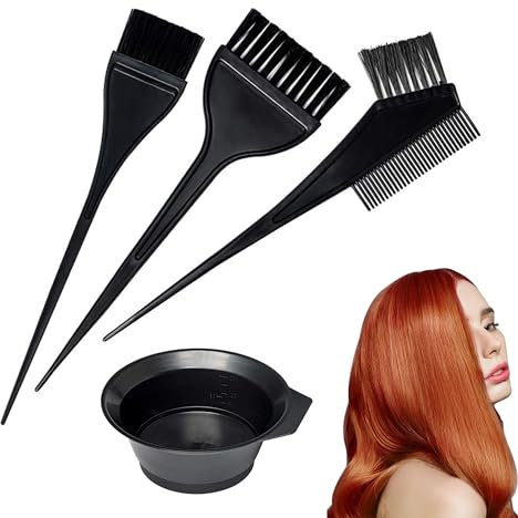 4 Haarfärbe Bürste Farbpinsel Haare Pinsel Haare Färben Haar Färbemittel Kamm Bürsten Applikator Werkzeuge für Barbershop und Home Coloring DIY