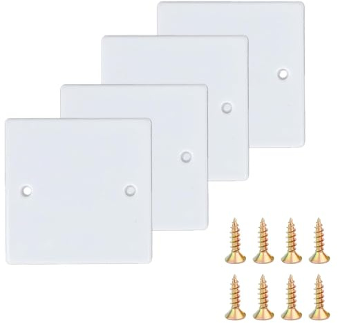 LAY STAY 4 Pcs Socket Blanking Plate, Single Blank Socket Cover Plate with Screws, 86mm x 86mm Standard Sockets Cover for Home, Office, Workshop and Commercial Use