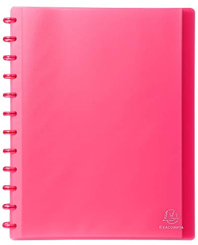 Exacompta - Ref 86355E - 1 Löstagbar ringpärm med 30 löstagbara fickor - 60 vyer - för A4-dokument - mått 24,5 x 31 cm - genomskinlig hård pärm - färg röd