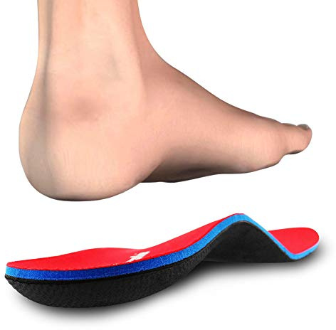 PCSsole Orthotic Arch Support Shoe Inserts Insoles for Flat Feet,Feet Pain,Plantar Fasciitis,Insoles for Men and Women Red