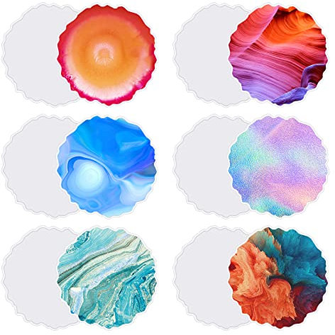 6 Stück Resin Silikonform Untersetzer Silikonformen Epoxidharz Set Silikonformen Set Kunstharz Gießen DIY Coaster Gießform Resin Art Formen Untersetzer für Schmuck DIY Basteln