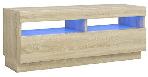 vidaXL Mobile Porta TV con Luci LED Rovere Sonoma 100x35x40 cm