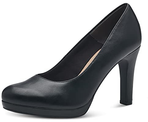 Tamaris Damen Klassische Pumps, Frauen Absatzschuhe,TOUCHit-Fußbett,elegant,edel,bequem,Absatzschuhe,high Heels,Heels,Black MATT,37 EU