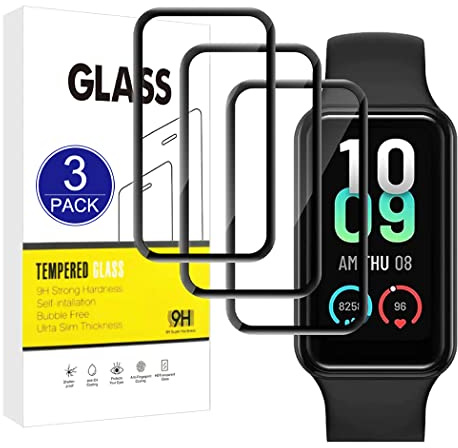 X-Dision [3 Pack Protector de pantalla Compatible con Amazfit Band 7,[Resistente a los arañazos][Cubierta completa curvada en 3D] Protector para Amazfit Band 7
