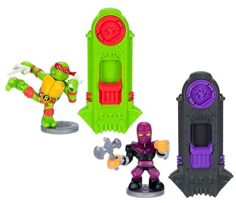 Legends of Akedo Teenage Mutant Ninja Turtles - Versus Pack Raph Versus Foot Soldier, Includes 2 Mini Battling Figures as Well as 2 Exclusive Battle Controllers, Ready, Fight, Split Strike
