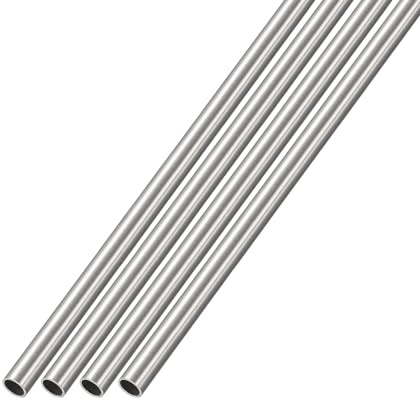 METALLIXITY 304 Inox Acier Tube (4mm OD x 0.4mm Mur T x 300mm L) 4pcs, Droit Tube - pour Maison Ameublement, Machines