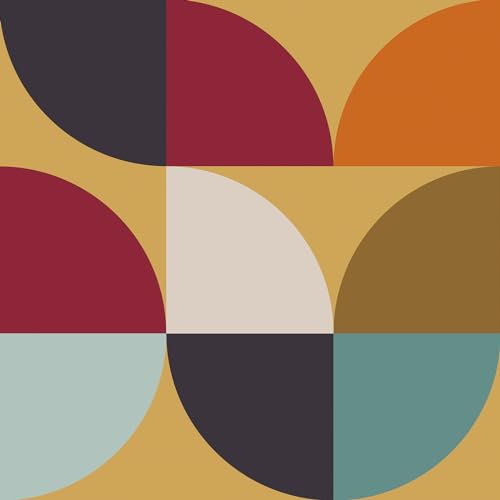 VaryPaper Carta da Parati Geometrica Colorato 44.5cmx200cm Pellicola Adesiva Geometrica Vintage Adesivi Decorativi per Mobili Fantasia Carta Adesiva per Pareti Soggiorno Bagno Armadio Scaffali