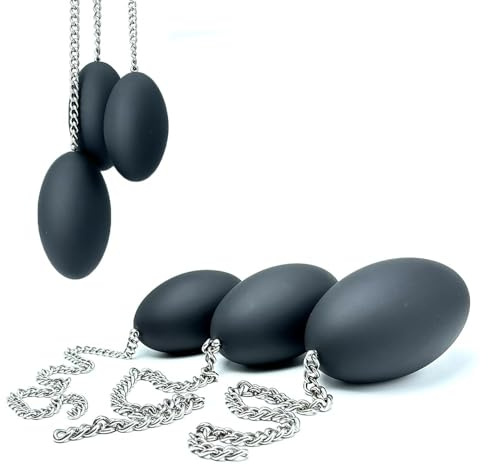 Egg Shaped Anal Ball, Egg Shaped Anal Plug, Silicone Anal, Stainless Steel Chain with Butt Plug, Vagina, Masturbation, Prostate Massage, Sex Toy for Men and Women(S)