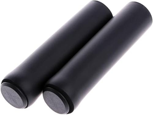 Gammaeon 2Pcs Bike Handlebar Grips, Soft Foam Silicone Sponge, Universal Fit, Ergonomic Design, Black Plastic, Bicycle