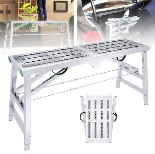 Plateforme de Travail de soudage, Tabouret, échelle, Plate-Forme de Travail réglable, Plate-Forme d'échafaudage Pliante extérieure Portable, escabeau en Acier, Banc de Travail d'échafaudage