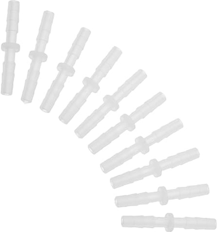 Happyyami 10piezas Conectores Rápidos Empalmador Púas Plástico Reparación Mangueras Conector Recto Empalmador Tubería Agua