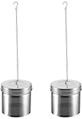 Tuesoa 2 Pack Large Tea Ball Infuser for Loose Leaf Tea & Spice Infuser for Cooking, Threaded Lid, Extra Fine Mesh Tea Strainer