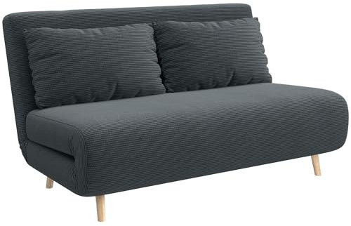 HOMCOM 3 in 1 Schlafsofa Klappbar 191 x 141 cm Schlaffunktion Dunkelgrau