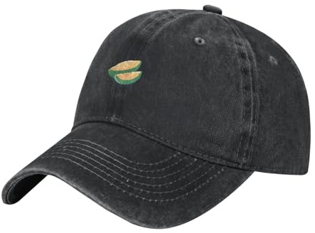 WHJDPP Cappello da baseball nero per adulti, delizioso e dolce melone, stampato, per uomini e donne, comodo e regolabile, Nero, taglia unica