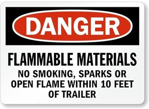 Flammable Materials No Smoking Aluminum Weatherproof Sign b01661