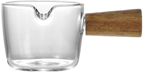 POENVFPO Glasmätkopp med Trähandtag Mångsidig 50 Ml Mini Kaffekopp för Hemmakontor