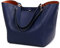 Pahajim Henkeltaschen Desigual Handtasche Damen Ledertasche Damen Shopper Damen Groß Tote Schultertaschen Kunstleder Wasserdichte Tasche Umhängetasche Geschenk Für Frauen(Dunkelblau)