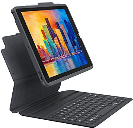 Zagg Pro Keys - Teclado inalámbrico y Funda para Apple iPad de 10,2, Color Negro y Gris
