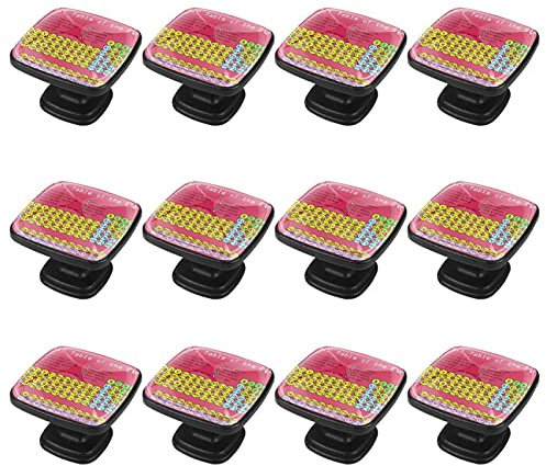 12 paquetes de pomos de mango cuadrado Tabla periódica de elementos