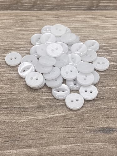 Fisheye Buttons 2 Hole Baby Knitting Pack of 10 (01 White, 11mm)