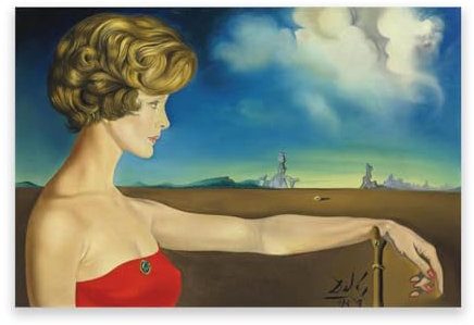 LZ6J8C9 Berühmte Wandkunst von S. Dalì. Junge Frau von Salvador D. berühmte Gemälde Reproduktion. Surrealistische Bilder für die Wohnzimmerdekoration. 30 x 45 cm (11,8 x 17,7), rahmenlos
