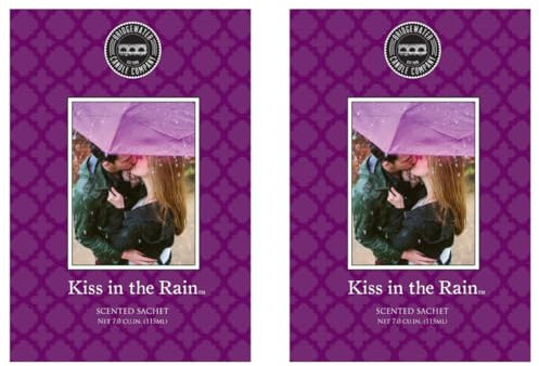 BRIDGEWATER -2 pack of Kiss in the Rain- Scented Sachet Bag, Drawer Fragrance, Wardrobe Room Air Freshener for Living Room Bedroom Bathroom Car - Notes of: Black Currant, Raspberry, Rose, Violet