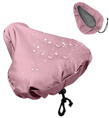 EIHI Housse de Selle de Vélo Imperméable Avec Cordon de Serrage, Protection Contre la Pluie et la Poussière Pour l'Extérieur, Rose, 1 Pièce