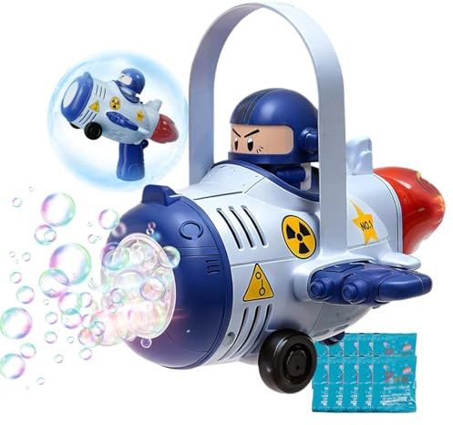 Tvål Sparables Barn, Tvål Bubble Machine med Ljus, Skjutpistol Automatisk Tvålbubblor, Utomhus Sommarfest Bröllopspresent, Blå