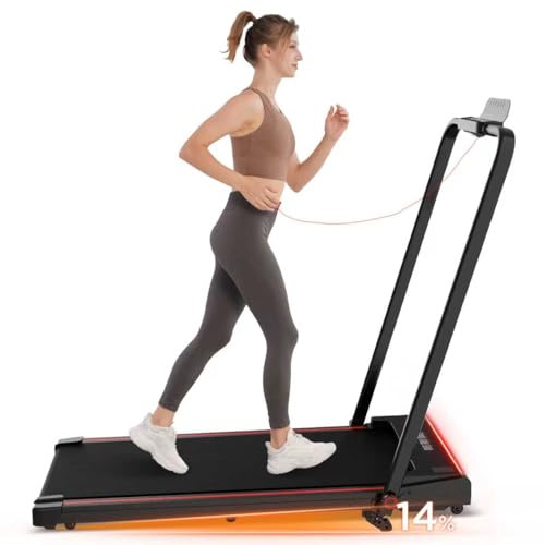 LIKESPORTING Tapis Roulant Pieghevole, 1400W Tapis Roulant Elettrico con Inclinazione 3 Livelli, Telecomando, Maniglie e Display LED, Schermo LCD, Tappeto per Corsa Compatto per Casa e Ufficio