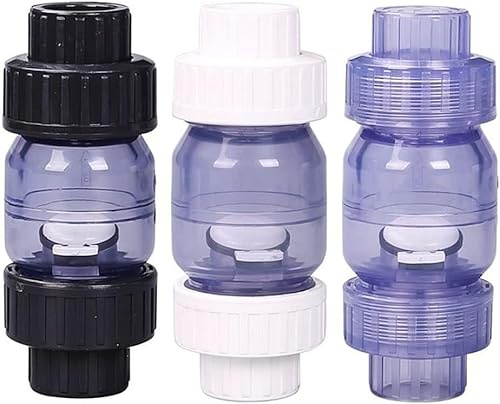LCUVIMPEX Raccords pour tuyaux en PVC Clapet Anti-Retour Transparent en PVC Multicolore, Plusieurs Tailles, for Aquarium de Jardin(Crystal,32mm)