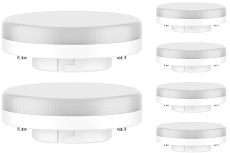 ledscom.de 6x GX53 LED Leuchtmittel, weiß (4100 K), 6,5 W, 550lm, 3-Stufen-Dimmer, matt
