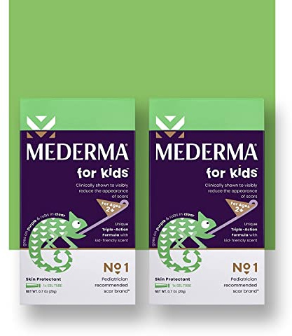 Mederma Scar Gel for Kids; Reduces the Appearance of Old and New Scars from Cuts, Burns, Surgery; Goes on Purple and Rubs in Clear; Grape Scented; Ages 2+, 40g (2 x 20g)