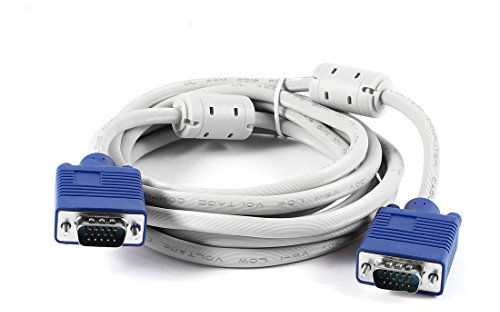 Ruilogod 15Pin SVGA Super VGA Monitor M/M Cable de cable blancopuro 10 pies para proyector de TV de PC