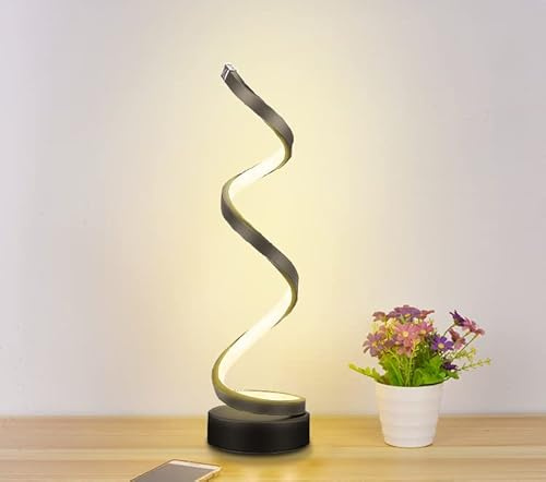 TONGNIDA 12W lampada da tavolo nera, Eye-Caring luce calda scrivania, Tre tasti controllo stepless dimming switch LED luce da tavolo, Luce da comodino per camera da letto