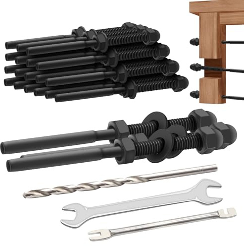 Andorm 20pcs 1/8 Cable Railing Tensioner Terminal Kit Black, Threaded Swage Stud Tension for 4x4 2x2 Post, Deck Cable Ends, Railing Wire Tensioner Kit, Deck Railing Fittings