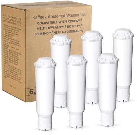Mutital 6 Pack Kaffeemaschinen Wasser filter, Ersatz für Melitta Wasserfilter,F088 Krups Wasserfilter, Nivona Café Romatica, Kompatibel mit Krups EA829S, Jura, Melitta Pro Aqua Barista TS und Mehr (6)