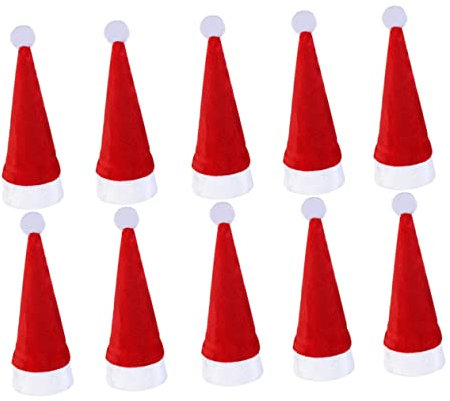 ABOOFAN 28St Weihnachts hut abdeckung weihnachtliche Bestecktaschen weihnachtsgeschenktüten schneidewerkzeug weihnachtsmütze Kappen Bestecktaschen für Weihnachten rot