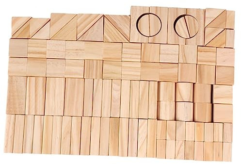 TOYANDONA 100stücke Holzbausteine Set Für Junge Mädchen Natürliche Holzstapelwürfel Lernspielzeug Für Jungen Und Mädchen Kreativität Und Geschicklichkeit Fördern Für Drinnen Und
