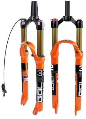 ZHAOQIN Fahrradgabeln 1 Stück Fahrradgabel orange MTB Fahrrad Vorderradaufhängung gerade/konisch RL/LO 26/27,5/29 Zoll Magnesiumlegierung QuickRelease Fahrrad Gabel(27.5 Straight Remote)