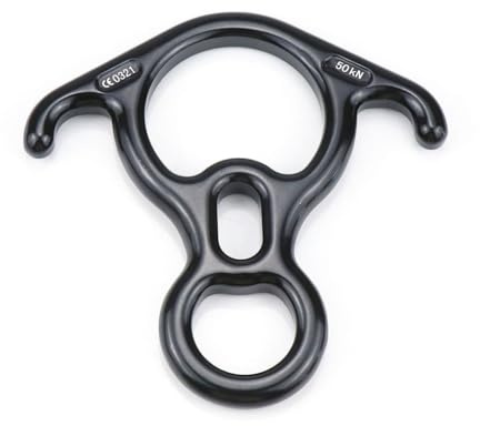 YIXANNX Escalade Descendeur Descente 8-13mm Corde Rappel Anneau Descendre en Alliage D'aluminium Sécurité Spéléologie Portable Protecteur, Le Noir