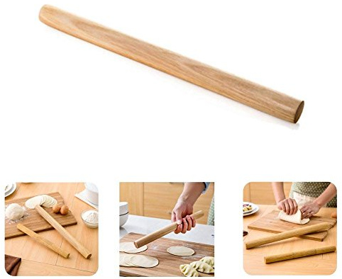 Milopon - Mattarello in legno di bambù, antiaderente, regolabile, per torte fondente (15 cm x 2,6 cm)