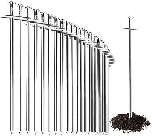 com-four® 30x Zelt-Heringe aus Stahl - Lange und robuste Erdnägel für Camping und Outdoor - ideal für normalen und harten Boden 230x6mm - Kreuz-Profil