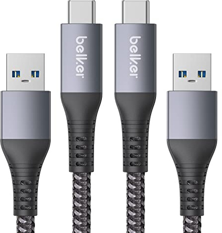 Maxonar 2 Stück USB C Schnellladekabel 10Gbit/s Daten USB A Android Auto Kabel QC3.0 3.1A Schnell ladegerät Datenübertragungs USB3.2 Gen2 für Samsung S23/S22 Note20 Z Flip 5 Pixel 8 i Pad air5 1M