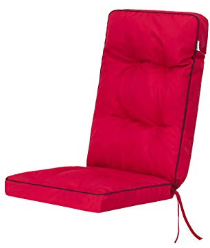 PillowPrim Sitzkissen für Gartenstühle und Campingstuhl – Für Outdoorfans & Gartenfreunde – Bequemer Sitzkomfort im Freien – Rot, 50x50x70 cm