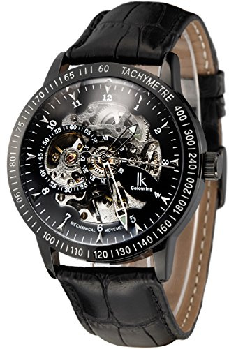 Alienwork IK Automatikuhr Armbanduhr Herren Damen Skelett Glasboden