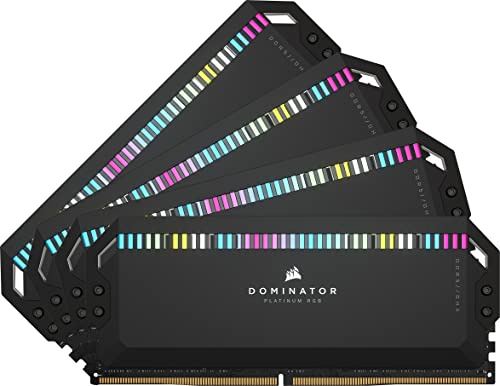 CORSAIR DOMINATOR PLATINUM RGB DDR5 RAM 64GB (4x16GB) Fino a 6200MHz CL32 Intel XMP Compatibile iCUE Memoria per Computer - Nero (CMT64GX5M4B6200C32)