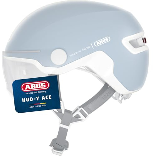 ABUS Casque de Ville HUD-Y ACE - Casque de vélo stylé avec visière et feu arrière LED magnétique et Rechargeable - pour Hommes et Femmes